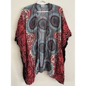 Lotus And Luna Kimono Wrap Womens One Size Mandala Print Boho Cover Up